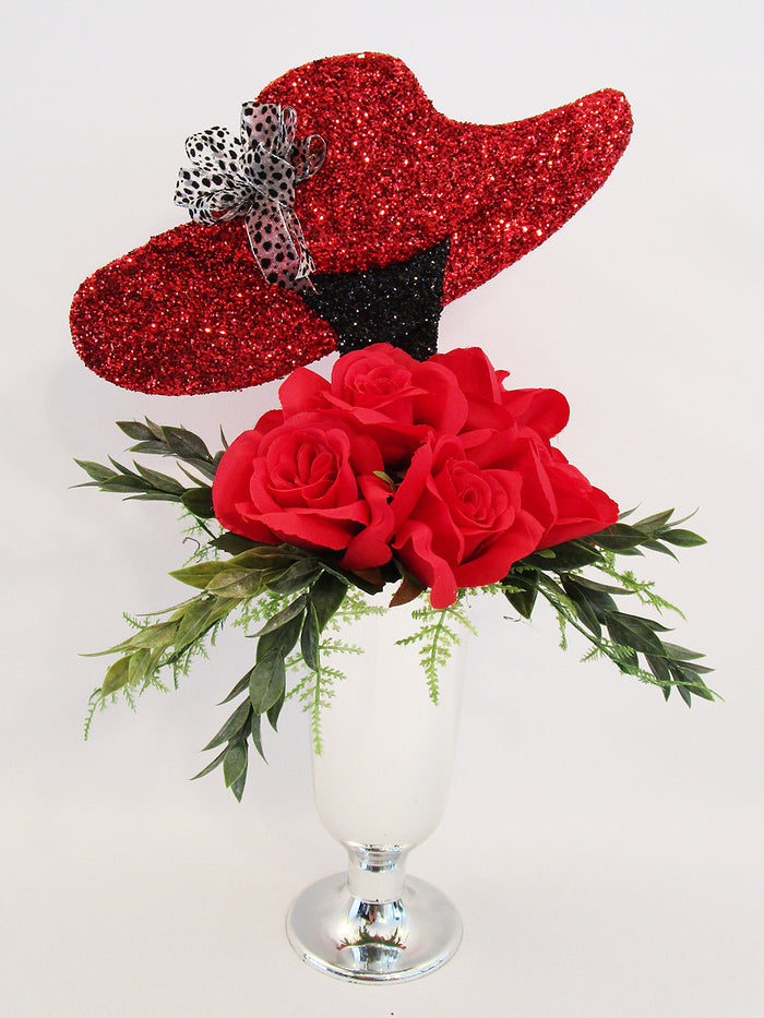 small floppy hat styrofoam centerpiece - Designs by Ginny