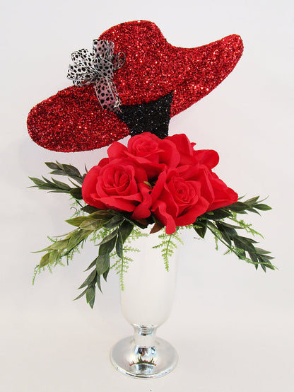 small floppy hat styrofoam centerpiece - Designs by Ginny