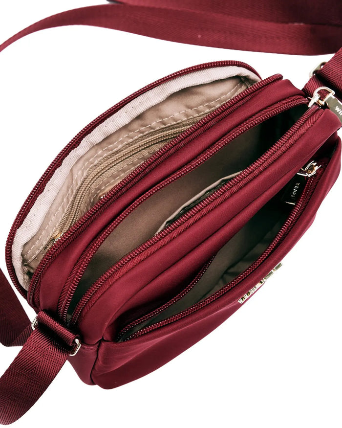 Torebka sportowa WINGS ROSELLA mała damska saszetka na ramię DARK RED ROSELLA COLLECTION