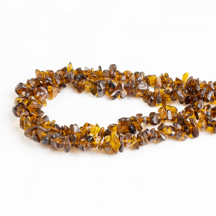 Smokey Quartz Chip Beads Necklace, Crystal Uncut Beads