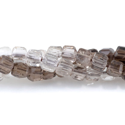 This is a Dakota Stones 3mm Smoky Quartz Banded Gemstone strand with A grade table-cut cube beads in 15-16 inch strand.