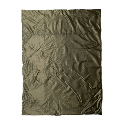 Snugpak Jungle Blanket in olive green laid out flat on a white background