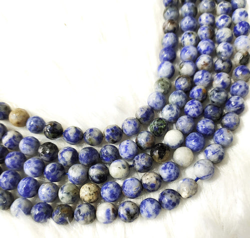 Sodalite Faceted Beads, Crystal Beads for Jewelry.