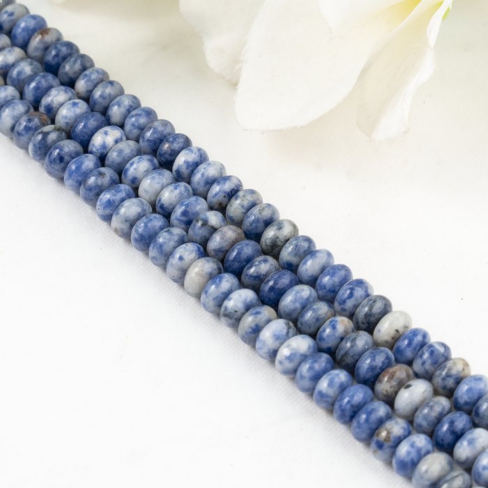 Sodalite Rondelle Beads, Crystal Beads for Jewelry.