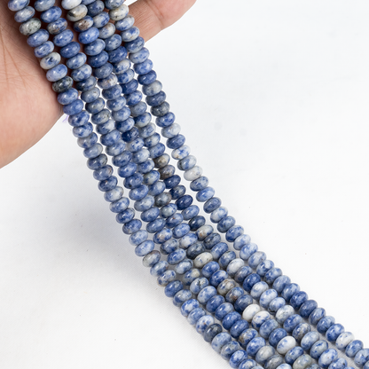Sodalite Rondelle Beads, Crystal Beads for Jewelry.