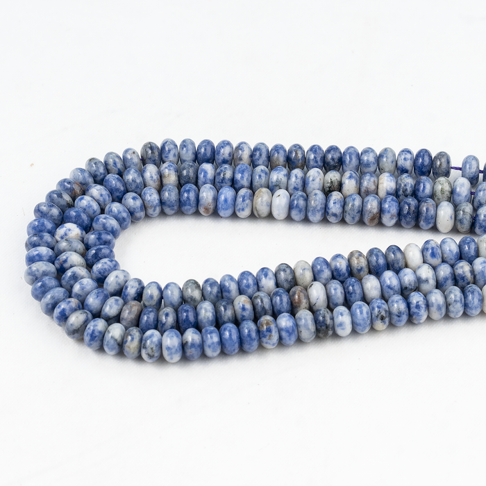 Sodalite Rondelle Beads, Crystal Beads for Jewelry.