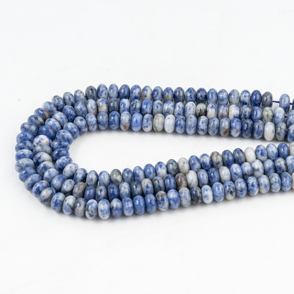 Sodalite Rondelle Beads, Crystal Beads for Jewelry.