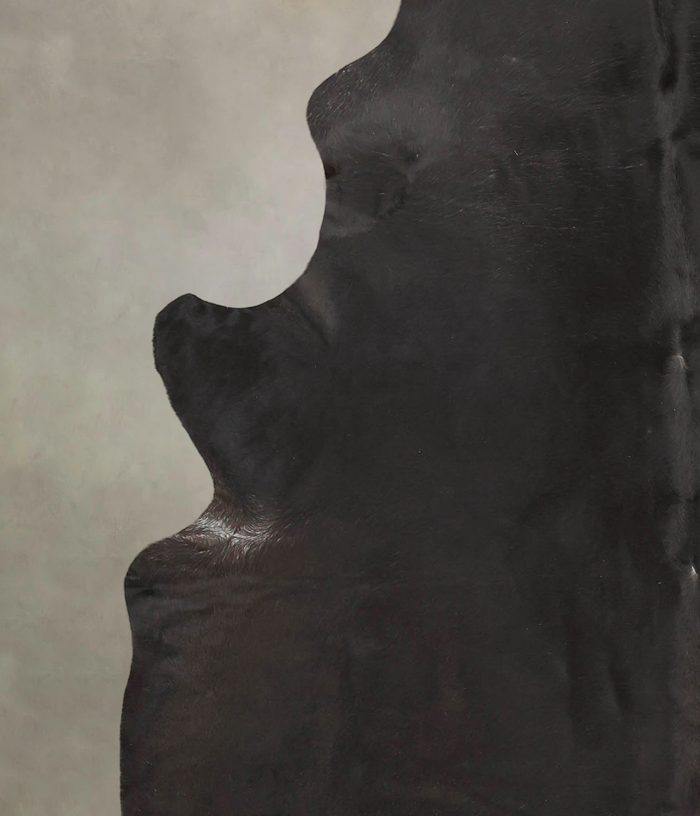 Solid Black Cowhide Rug #B4032