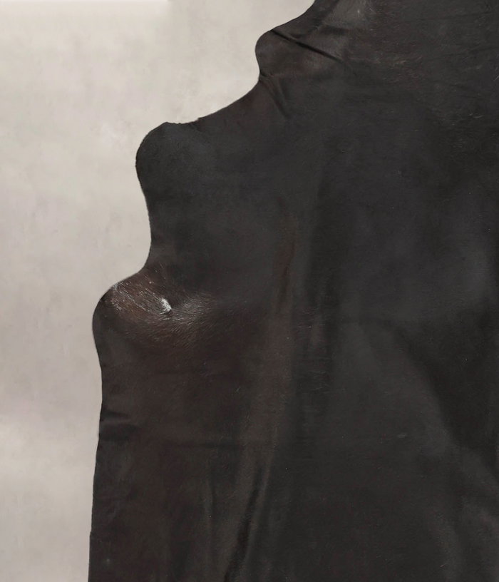 Solid Black Cowhide Rug #B4033