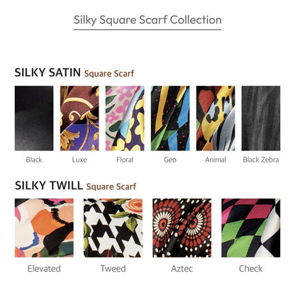 Square Silky Satin Scarf [Black Zebra] #Hq199
