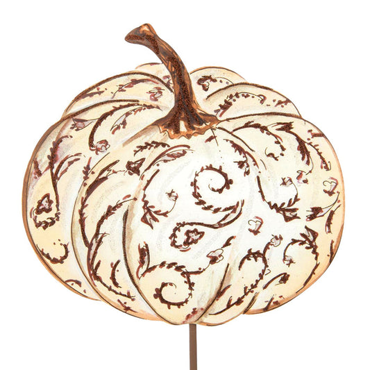 brown chinoiserie pumpkin stake round top collection