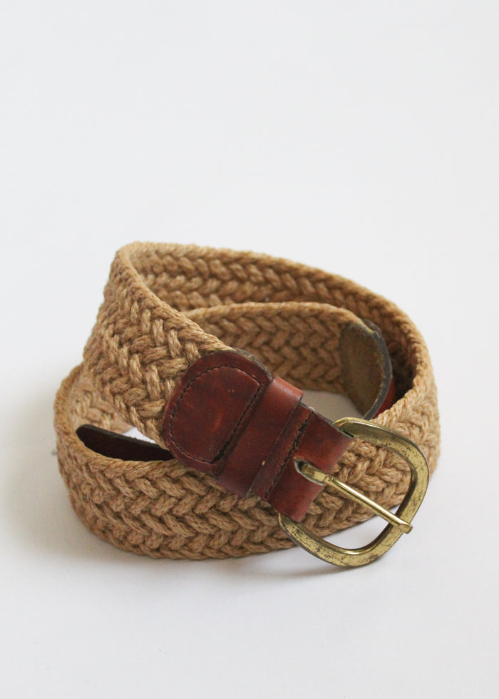 straw & leather horseshoe belt