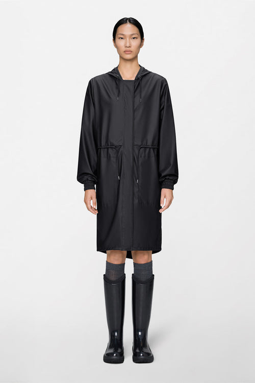 RAINS String W Parka Black Jacket