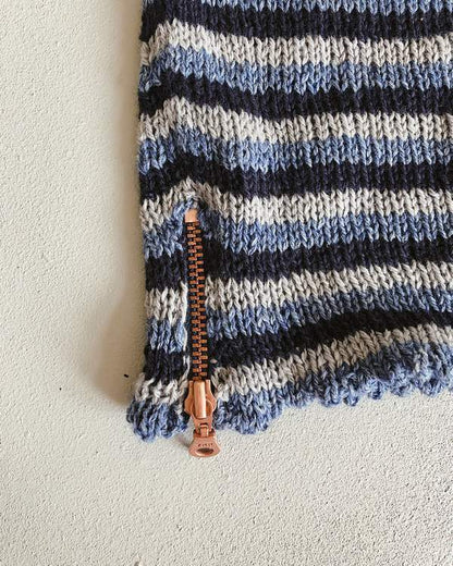 Striped summer top, summer knit in wool and cotton - Önling Nordic knitting patterns and yarn