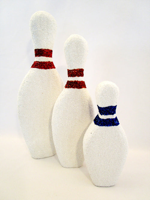 Styrofoam bowling pins - Designs by Ginny