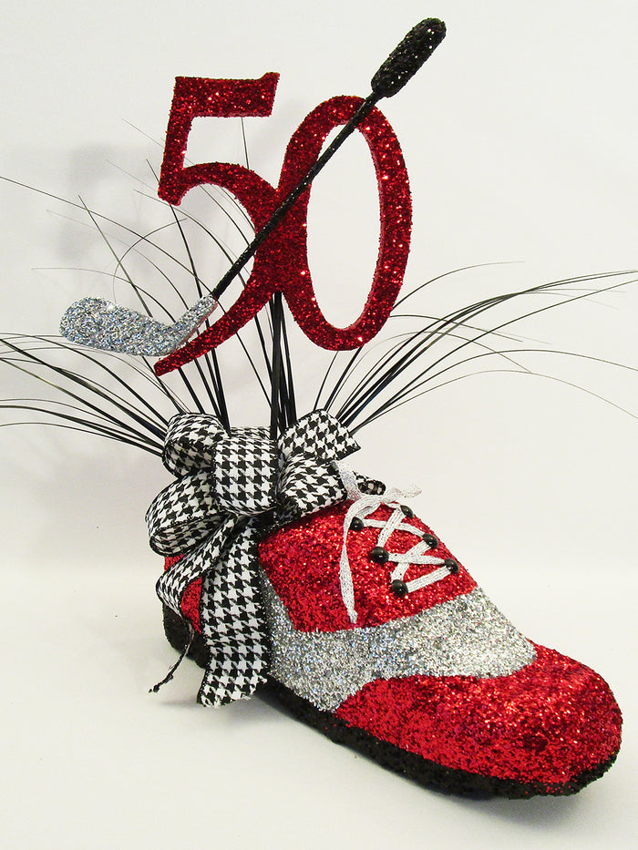 Golf shoe centerpiece - Designs by Ginny