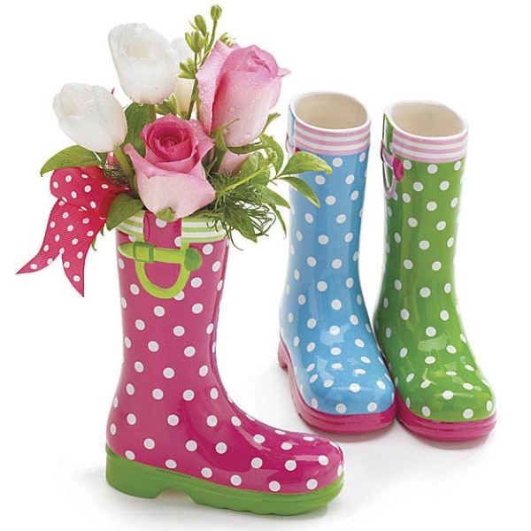 Summer Brights Ceramic Rain Boot Set