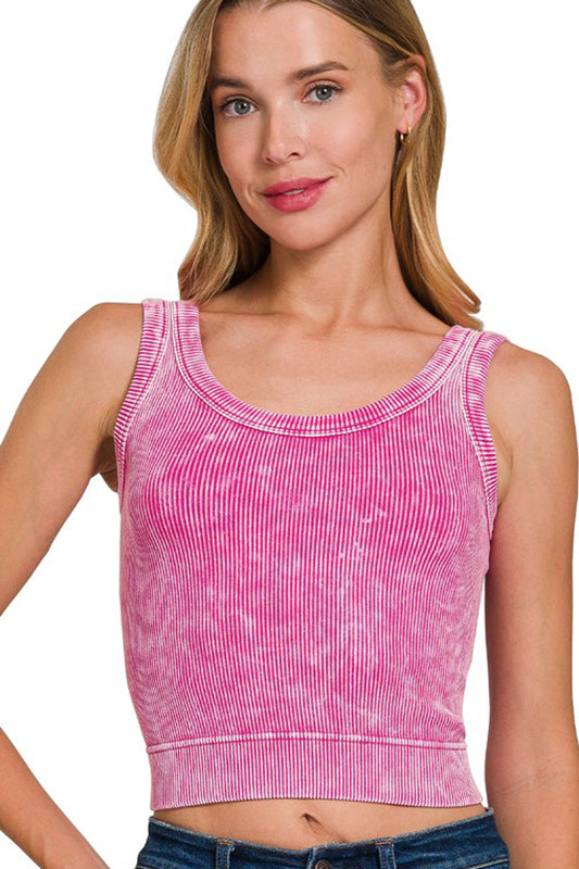 Summer Heat Scoop Neck Crop Tank-Fuchsia-SMALL/MEDIUM-Cute-Trendy-Shop-Womens-Boutique-Clothing-Store