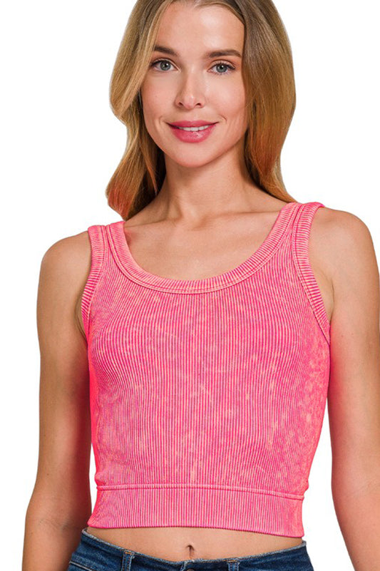Summer Heat Scoop Neck Crop Tank-Pink-SMALL/MEDIUM-Cute-Trendy-Shop-Womens-Boutique-Clothing-Store