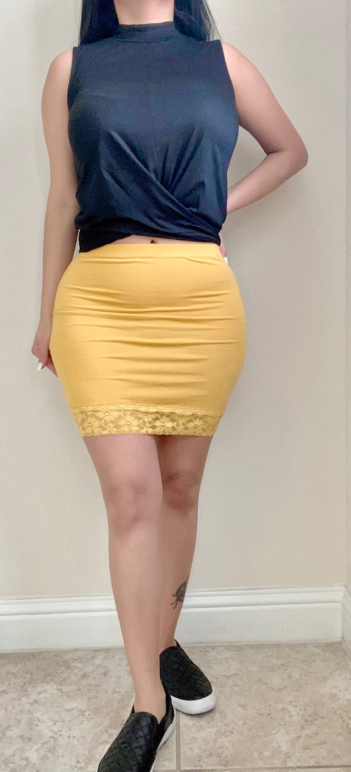 Sun Baked Lace Hem Mini Skirt