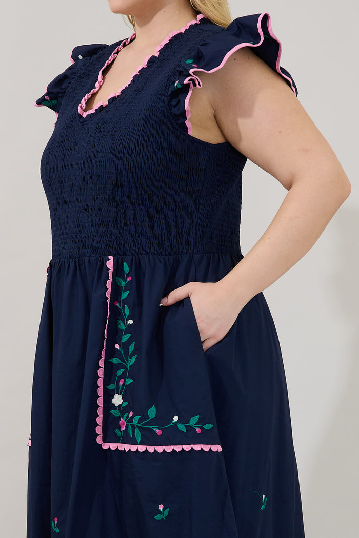 Sunfire Tiered Midi Dress Bermin Floral Curve