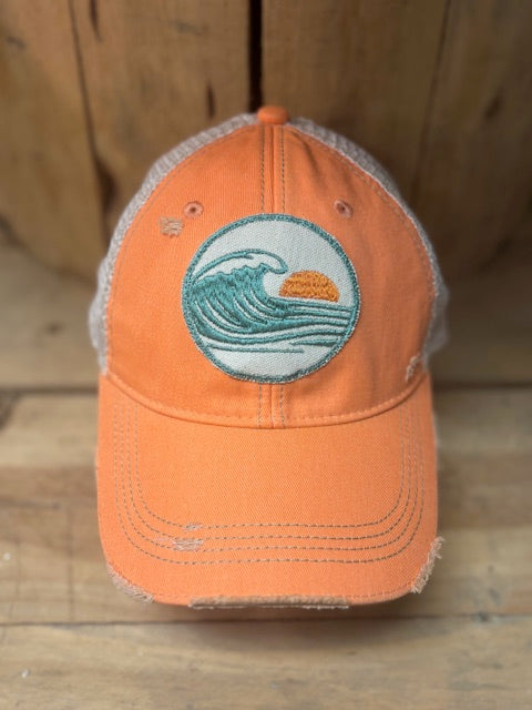 Sunset Swells-distressed Trucker Hat