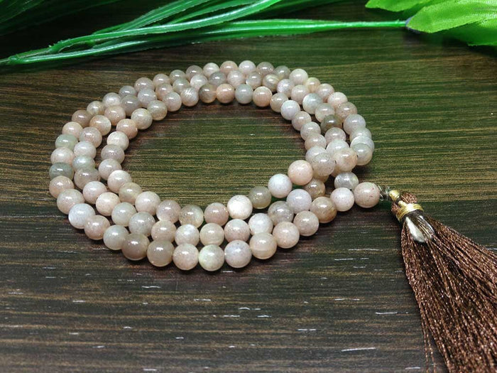 Sunstone Gemstone Mala, 108 Prayer Bead Mala.