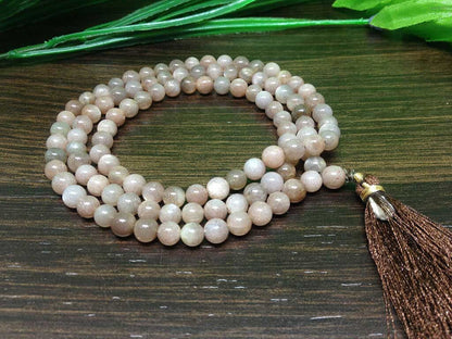 Sunstone Gemstone Mala, 108 Prayer Bead Mala.