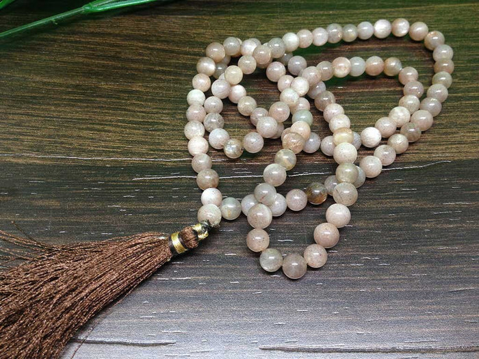 Sunstone Gemstone Mala, 108 Prayer Bead Mala.