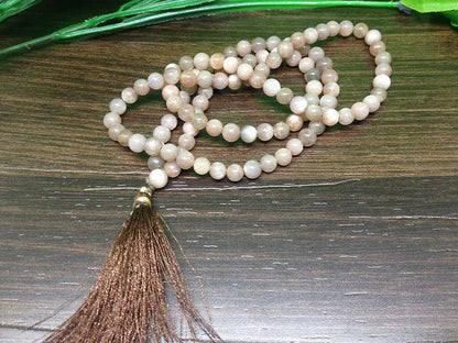 Sunstone Gemstone Mala, 108 Prayer Bead Mala.