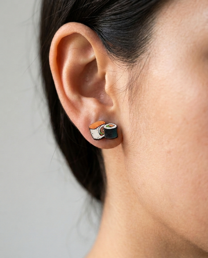 Sushi Stud Earrings #3087 shown on model