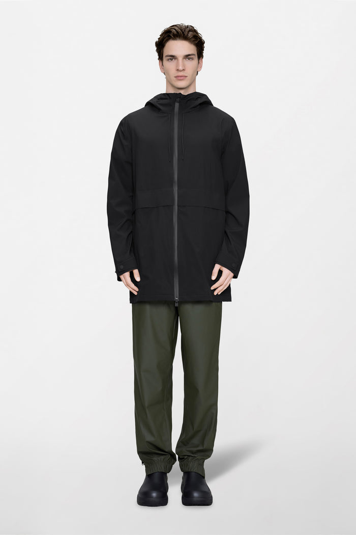 RAINS Suva Hardshell Long Jacket Black Jacket