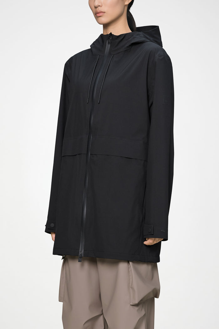 RAINS Suva Hardshell Long Jacket Black Jacket