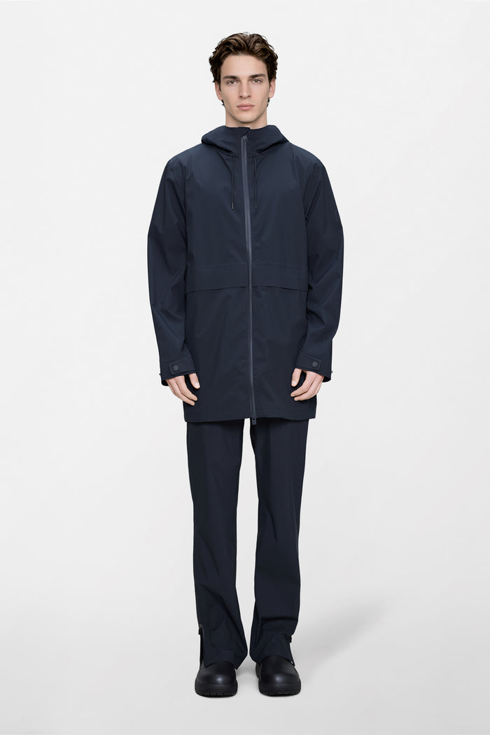 RAINS Suva Hardshell Long Jacket Navy Jacket