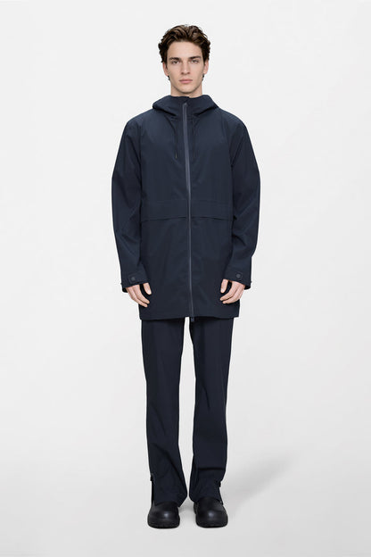 RAINS Suva Hardshell Long Jacket Navy Jacket