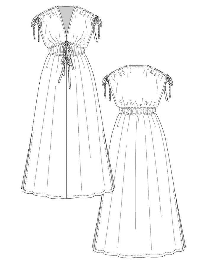 Suvi Caftan Mini & Maxi Dress Sewing Pattern, Named Clothing