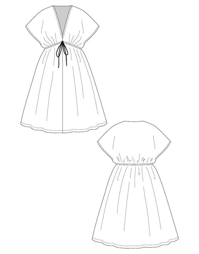 Suvi Caftan Mini & Maxi Dress Sewing Pattern, Named Clothing