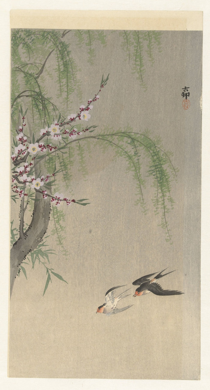Swallows in Flight by Ohara Koson, 1900