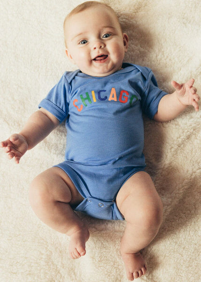 Sweet Home Chicago Onesie - Columbia Blue