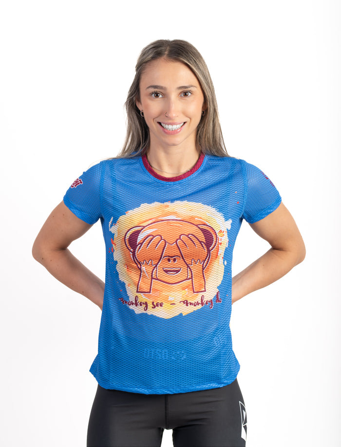 T-Shirt Femme - Emoji Monkey See