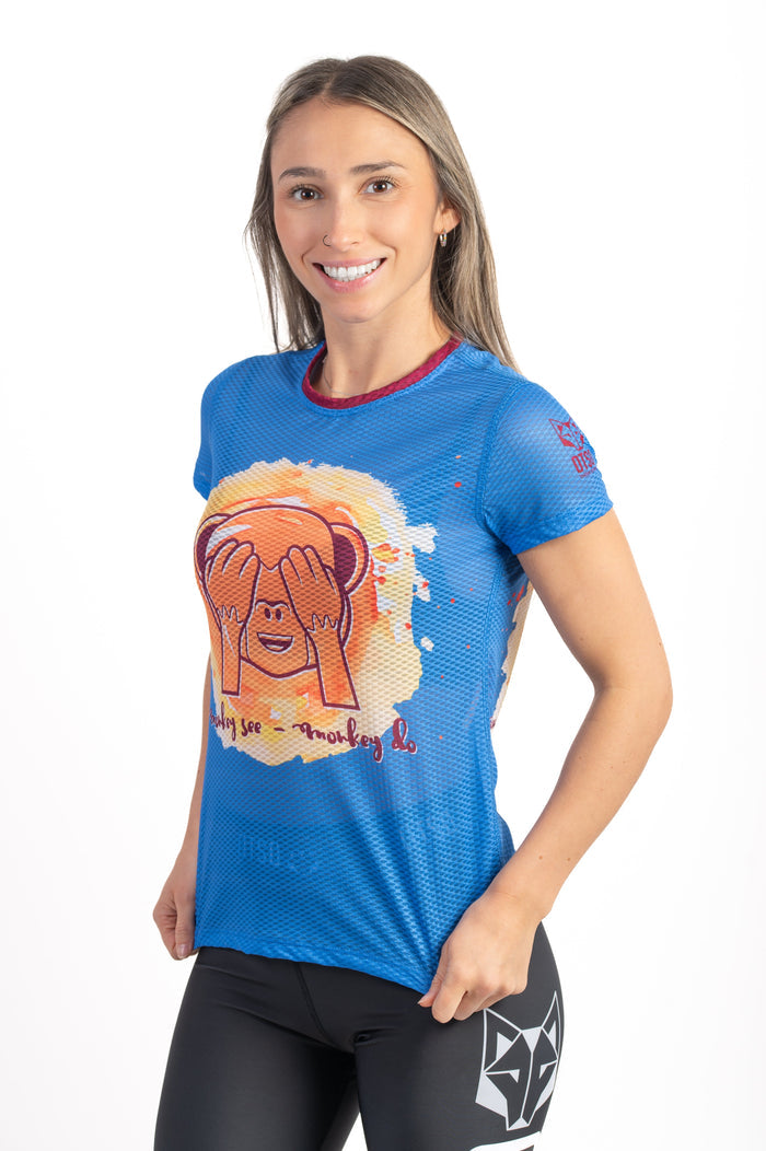 T-Shirt Femme - Emoji Monkey See