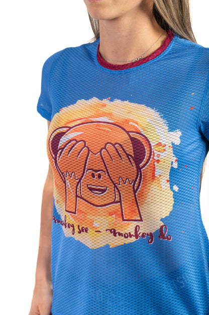 T-Shirt Femme - Emoji Monkey See