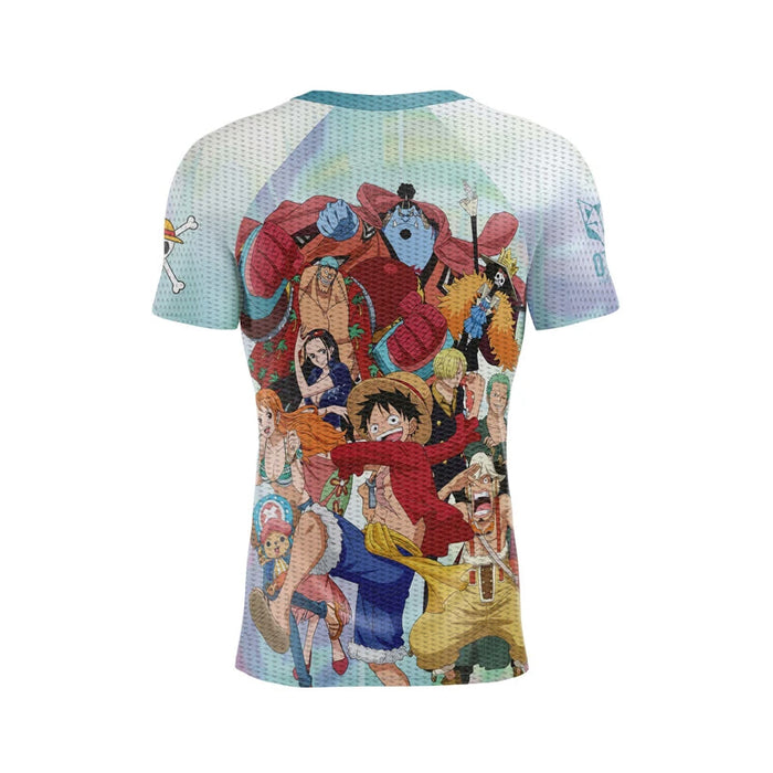 T-Shirt Homme manches courtes - One piece fishman luffy and the crew green