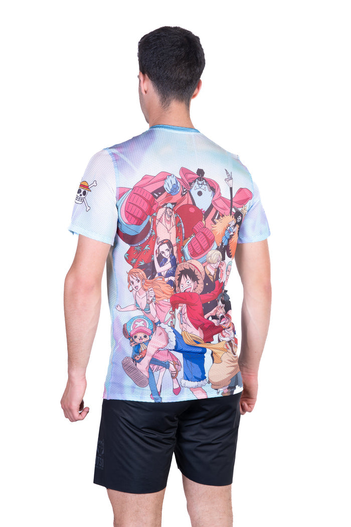 T-Shirt Homme manches courtes - One piece fishman luffy and the crew green