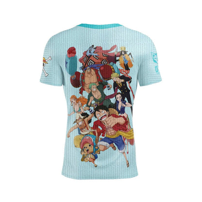 T-Shirt Homme manches courtes - One piece fishman straw hat crew turquoise