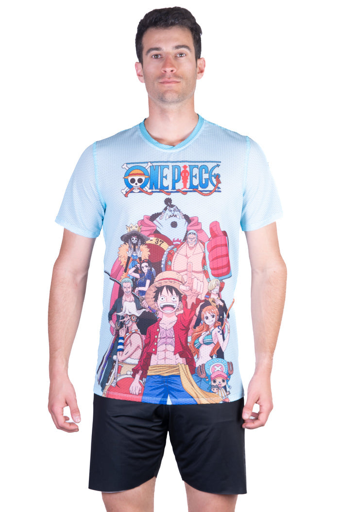 T-Shirt Homme manches courtes - One piece fishman straw hat crew turquoise