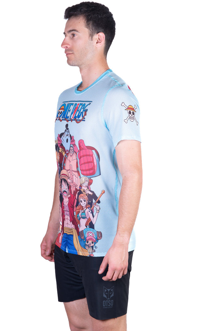 T-Shirt Homme manches courtes - One piece fishman straw hat crew turquoise