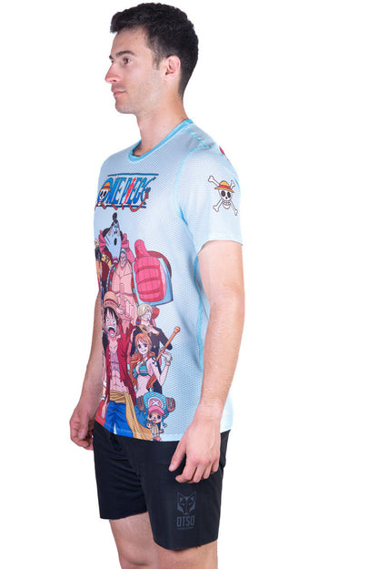 T-Shirt Homme manches courtes - One piece fishman straw hat crew turquoise