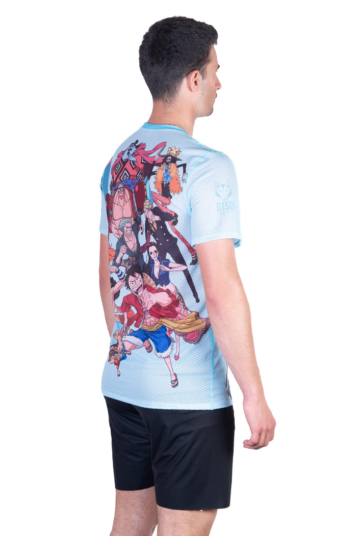 T-Shirt Homme manches courtes - One piece fishman straw hat crew turquoise