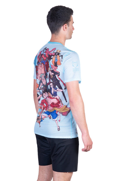 T-Shirt Homme manches courtes - One piece fishman straw hat crew turquoise